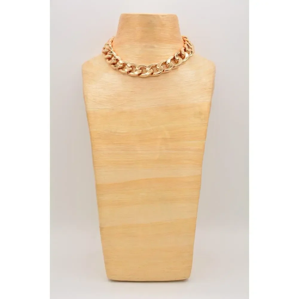 AQUA Chain Necklace Collar Thick Gold Chunky Linked Heavy Weighted NWT $58 BinBL